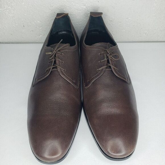 Maison Forte Men\'s Size 12 Brown Leather Lace Up Oxford Dress Shoes main image 11